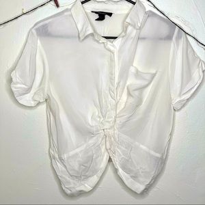 Crop white blouse